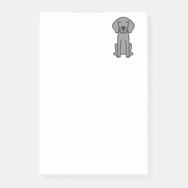 Weimaraner HundeCartoon Post-it Klebezettel (Vorderseite)