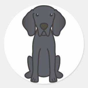 Weimaraner HundeCartoon Runder Aufkleber