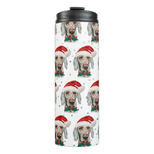 Weimaraner-Hunderasse Weihnachtssterne Thermosbecher