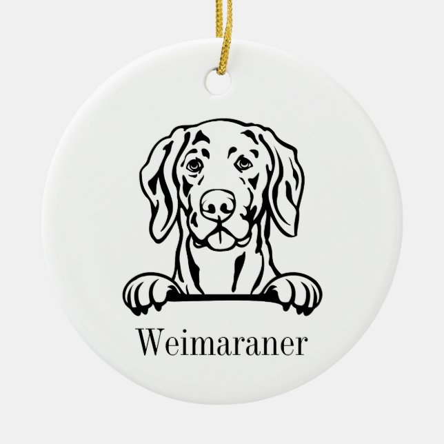 Weimaraner Hundeschmuck Keramik Ornament (Vorne)