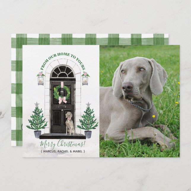 Weimaraner Hundeurlaub Weihnachtsfotokarte Einladung (Vorne/Hinten)