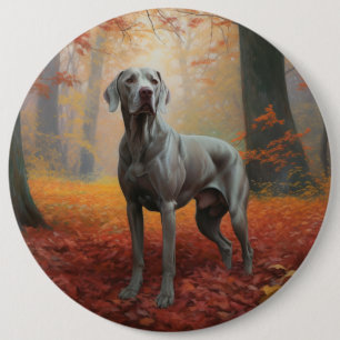 Weimaraner im Herbst Leaves Fall Inspiriert Button