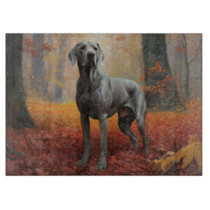 Weimaraner im Herbst Leaves Fall Inspiriert Schneidebrett