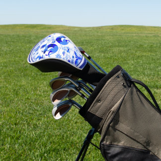 Weimaraner, Kaninchen und Vögel Otomi Blau & Weiß Golf Headcover