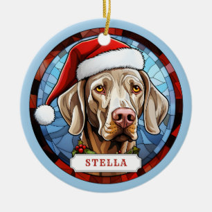 Weimaraner Keramik Circle Ornament