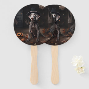 Weimaraner Kürbisse Halloween Gruselig Fächer