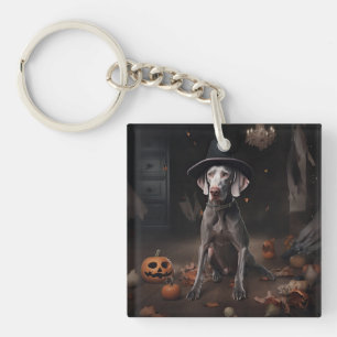 Weimaraner Kürbisse Halloween Gruselig Schlüsselanhänger
