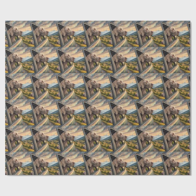 Weimaraner-Landschaft Geschenkpapier (Flach)