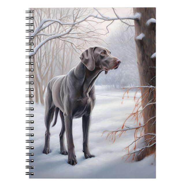 Weimaraner lassen es Schnee Weihnachten Notizblock (Vorderseite)