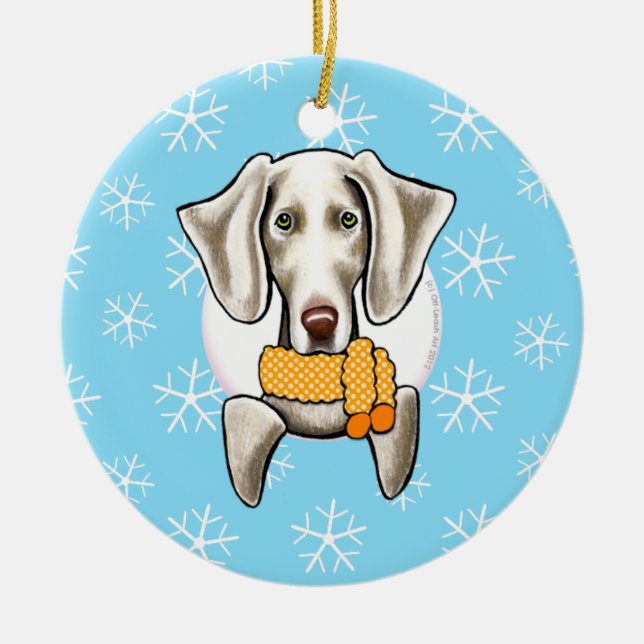 Weimaraner lassen es schneien keramik ornament (Vorne)