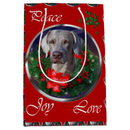 Weimaraner liebt Weihnachten Mittlere Geschenktüte