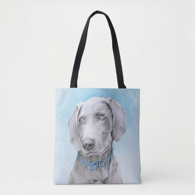 Weimaraner Malerei - Niedliche Original Hunde Kuns (Vorderseite)