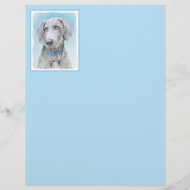 Weimaraner Malerei - Niedliche Original Hunde Kuns (Vorderseite)