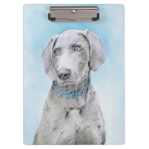 Weimaraner Malerei - Niedliche Original Hunde Kuns Klemmbrett