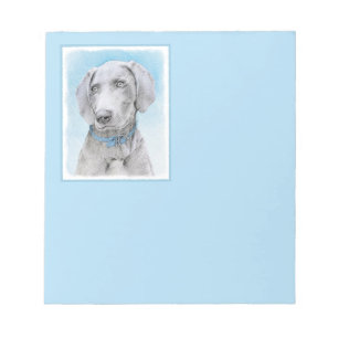 Weimaraner Malerei - Niedliche Original Hunde Kuns Notizblock