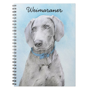 Weimaraner Malerei - Niedliche Original Hunde Kuns Notizblock