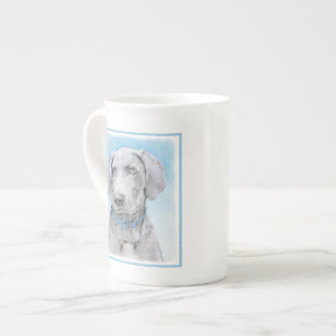 Weimaraner Malerei - Niedliche Original Hunde Kuns Prozellantasse