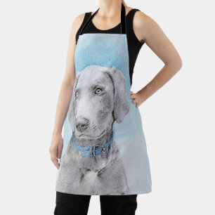 Weimaraner Malerei - Niedliche Original Hunde Kuns Schürze