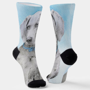 Weimaraner Malerei - Niedliche Original Hunde Kuns Socken