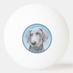 Weimaraner Malerei - Niedliche Original Hunde Kuns Tischtennisball