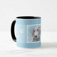 Weimaraner Malerei - Niedliche Original Hundekunst