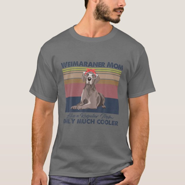 Weimaraner Mama Bandana Match Vintag Muttertag T-Shirt (Vorderseite)
