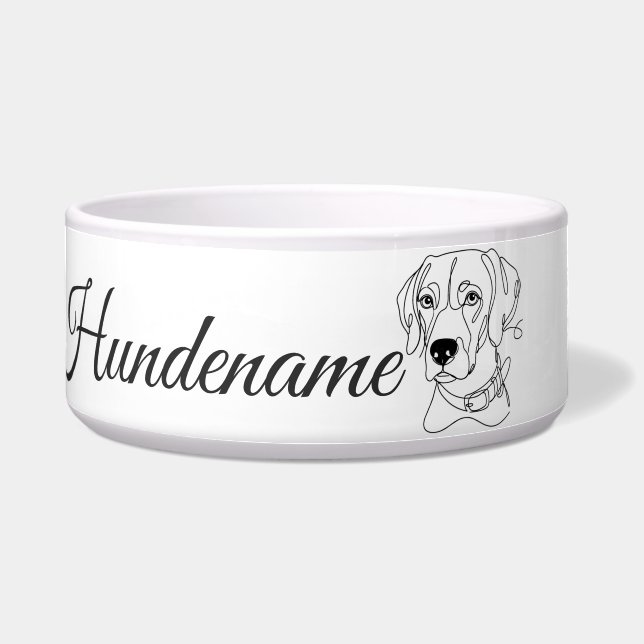 Weimaraner Minimalist Line Art personalized bowl Napf (Vorderseite)