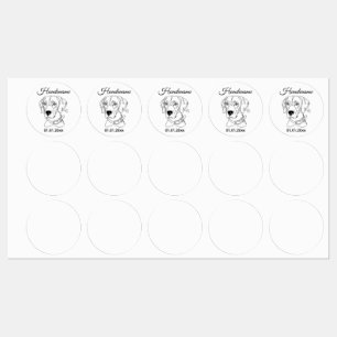 Weimaraner Minimalist Line Art personalized brand Etiketten