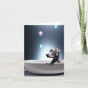 Weimaraner mit Blasen-Grußkarte Karte