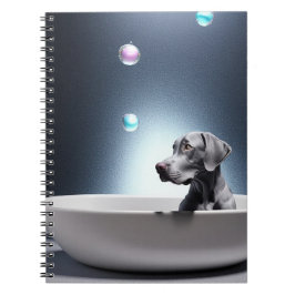 Weimaraner mit Bubbles SpiralNotebook Notizblock