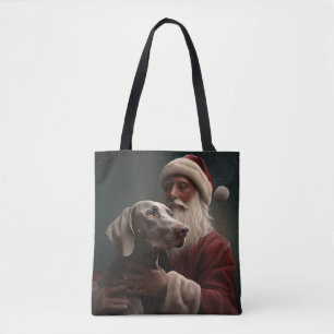 Weimaraner mit Weihnachtsmann Festive Weihnachten