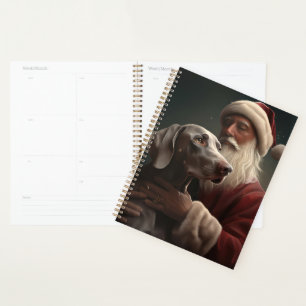Weimaraner mit Weihnachtsmann Festive Weihnachten Planer