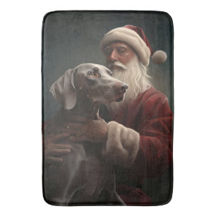 Weimaraner mit Weihnachtsmann Weihnachten Badematte