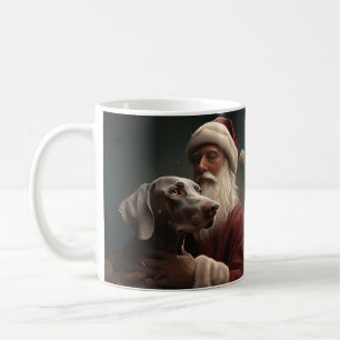 Weimaraner mit Weihnachtsmann Weihnachten Kaffeetasse