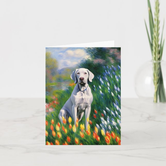 Weimaraner Monet Blank Notecard Dankeskarte (Vorderseite)