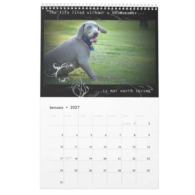 Weimaraner Nation: Zitat-Kalender Kalender (Jan 2027)
