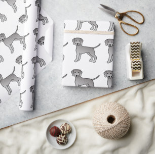 Weimaraner Niedlich Cartoon Dog Muster Geschenkpapier