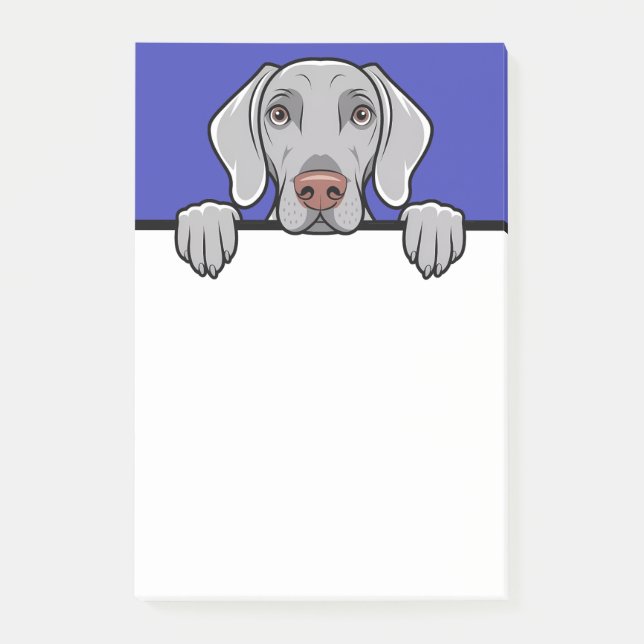 Weimaraner Niedlich Peeking Dog Lover gibt Geschen Post-it Klebezettel (Vorderseite)