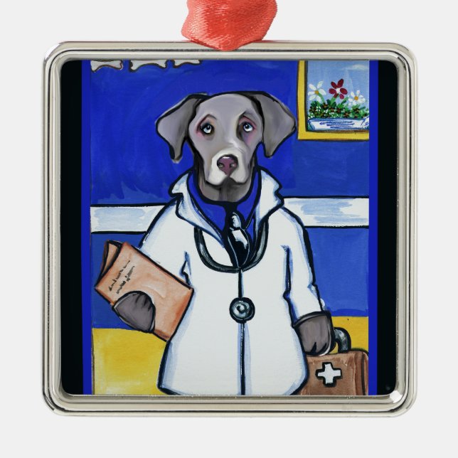 WEIMARANER ORNAMENT AUS METALL (Vorne)