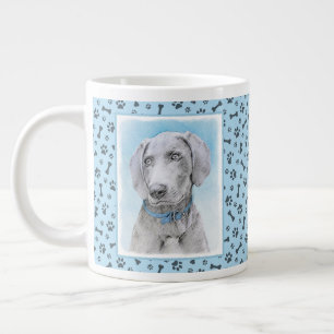 Weimaraner Painting - Cute Original Dog Art Jumbo-Tasse
