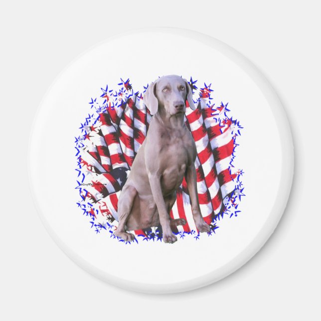 Weimaraner Patriot Magnet (Vorne)