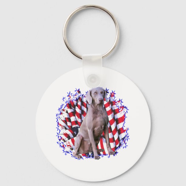 Weimaraner Patriot Schlüsselanhänger (Vorderseite)