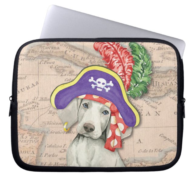 Weimaraner Pirate Laptopschutzhülle (Vorderseite)