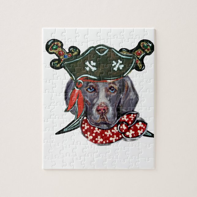 Weimaraner Pirate Puzzle (Vertikal)