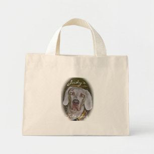Weimaraner Portrait Tote Beutel für Personalisieru Mini Stoffbeutel