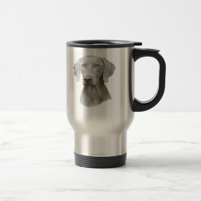 Weimaraner Porträt eines Hundes Reisebecher (Rechts)