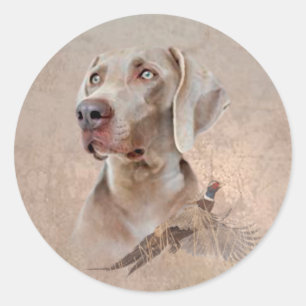 Weimaraner Poster Canvas Print Tapestes Acryl Pr Runder Aufkleber
