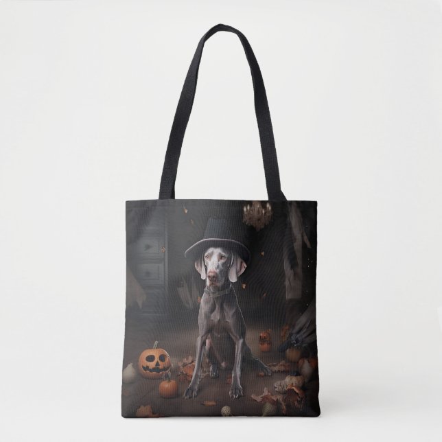 Weimaraner Pumpkins Halloween Beängstigend (Vorderseite)