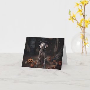 Weimaraner Pumpkins Halloween Beängstigend Karte