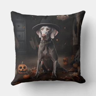 Weimaraner Pumpkins Halloween Beängstigend Kissen